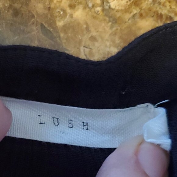 Lush Nordstrom XS Choker Collar Plunge Button Front Top Black Long Sleeve Event - Picture 2 of 10